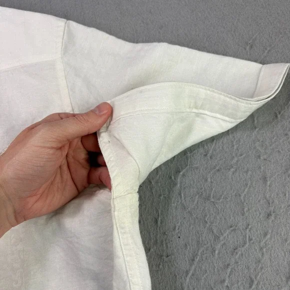 Robert Graham Linen Shirt Mens 2XL White Embroidered Button Up Beach Casual - Picture 10 of 11